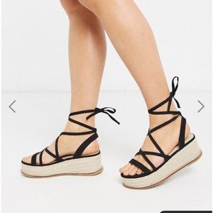 ASOS Tabby Flatform tie Sandals 9